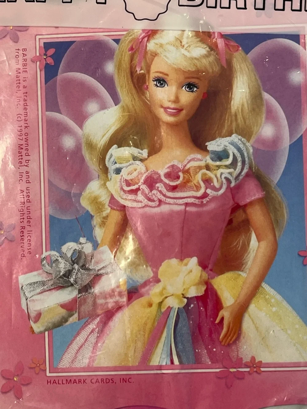 Barbie Pink and Yellow 'Happy Birthday' Celebration Banner